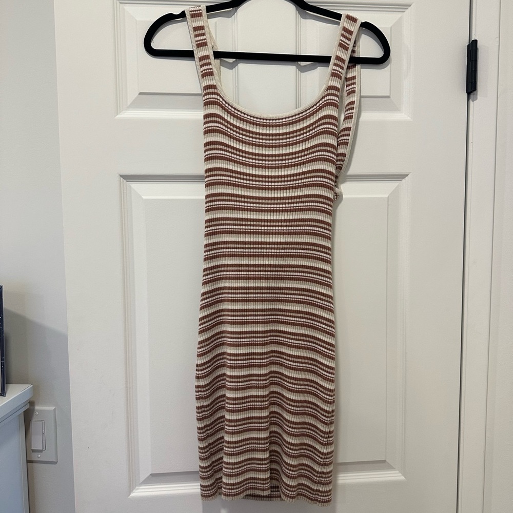 Abercrombie & Fitch Tan Cream Bodycon Mini Dress